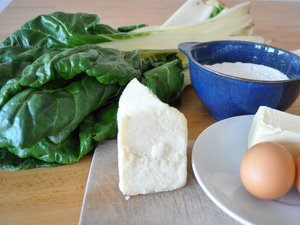 Ingrédients de la tourte aux blettes