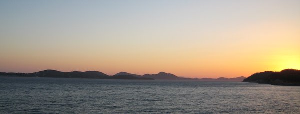 Coucher de soleil sur les îles élaphites