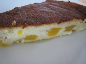 Gâteau au fromage blanc et pêches