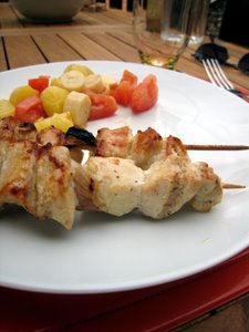 Brochettes de poulet mariné