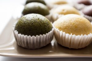 Mushipan matcha, citron et chocolat