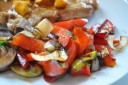 Poivrons et poireaux au vinaigre balsamique