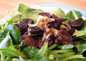 Salade de boudin aux fèves