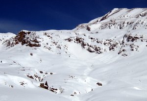 La piste de la Balme, vue du bas