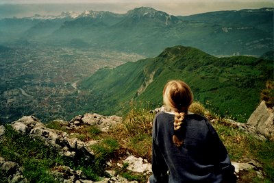 En haut du mont Rachais au printemps 1995