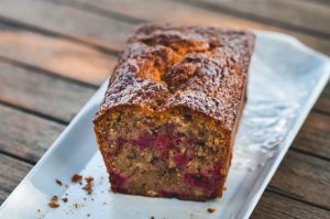 Gateau au yaourt noisette-framboise